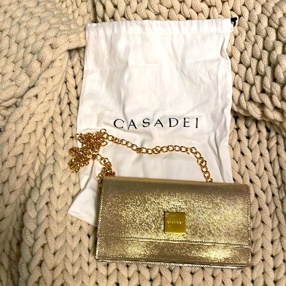 Casadei gold WOC/mini bag